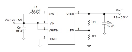 Schematic - PANJIT PJ30072 Synchronous Boost Converter